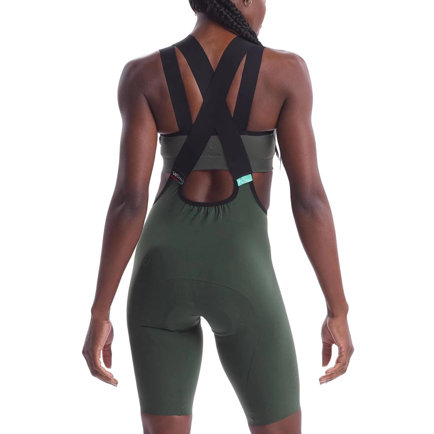 Women LUXE Bib Shorts - Dark Olive 5 Women LUXE Bib Shorts - Dark Olive – Image 3