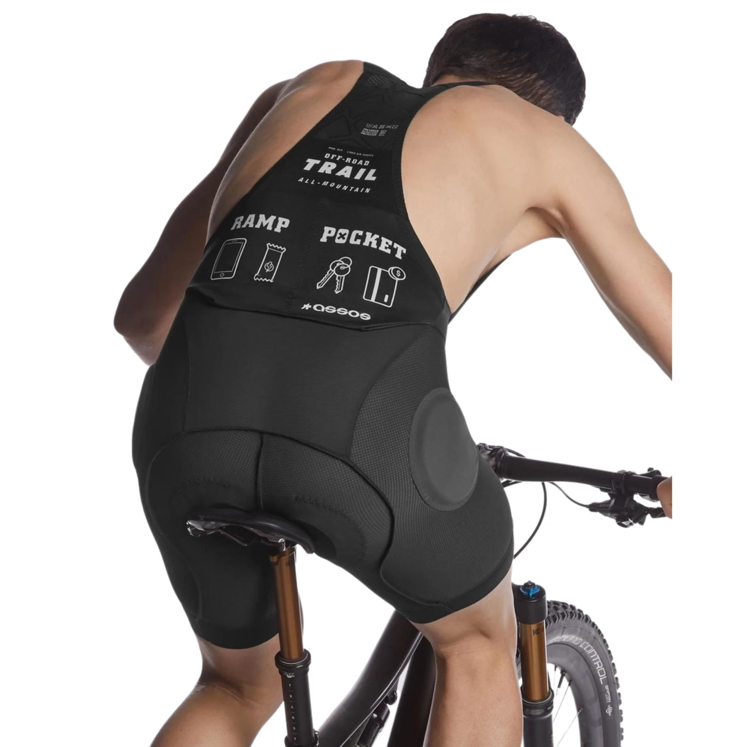 Assos Black TRAIL Liner Bib Shorts 6 Assos Black TRAIL Liner Bib Shorts – Image 4
