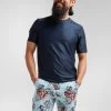 Navy LTD Aloha Tech Tee -Sport Vêtements Magasin C Front 20.09.02 BSC ALOHA M TEE NAVY FLORAL SHORT 0002