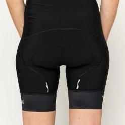 Black Domestique Women's Bib -Sport Vêtements Magasin PelotonDeParis Domestique Black Women CyclingBib Detail2 VeloVeloSingapore