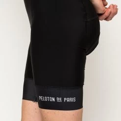 Black Domestique Women's Bib -Sport Vêtements Magasin PelotonDeParis Domestique Black Women CyclingBib Detail4 VeloVeloSingapore