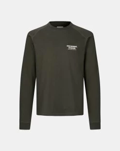 Dark Olive Logo Long Sleeve Men's T-shirt