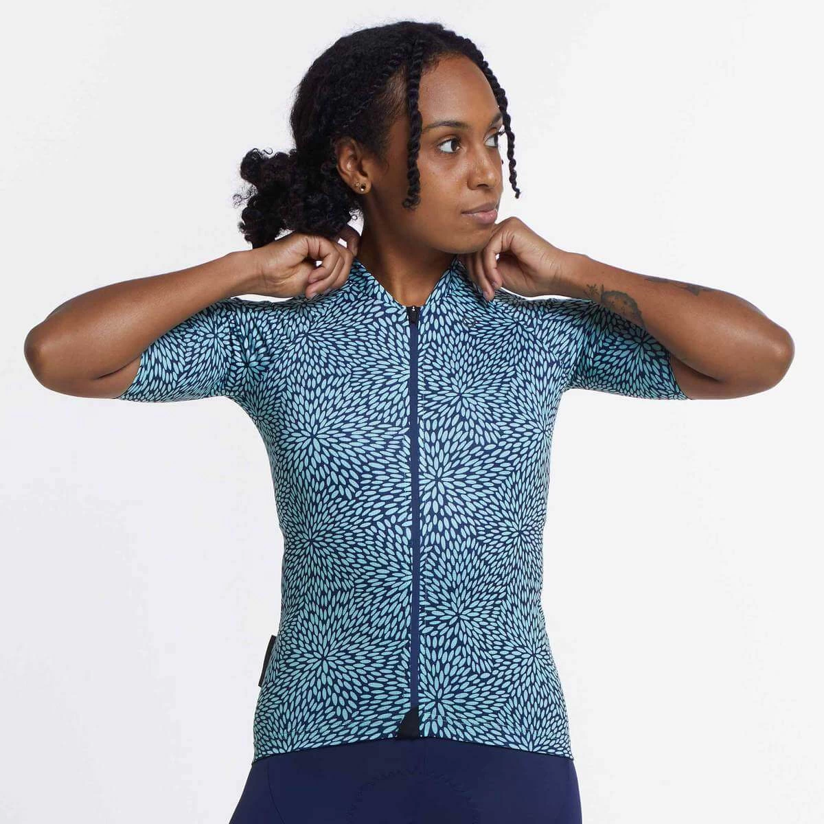 Navy Mint Flora Ultralight Women's Jersey 6 Navy Mint Flora Ultralight Women's Jersey – Image 4